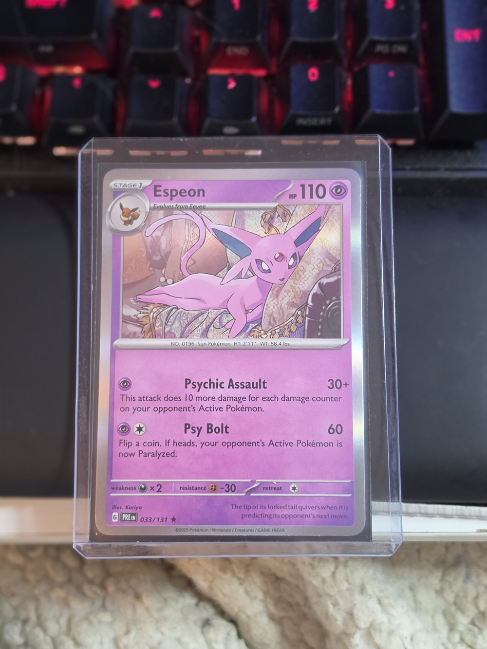 Espeon Holo Pokemon Card - Pink Psychic Stage 1